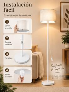 Lámpara de mesa con pantalla de tela beige, 3 tonos de luz ajustables, diseño elegante, para sala y dormitorio - Tipo de Enchufe A USA (110-127V) - Ver 3