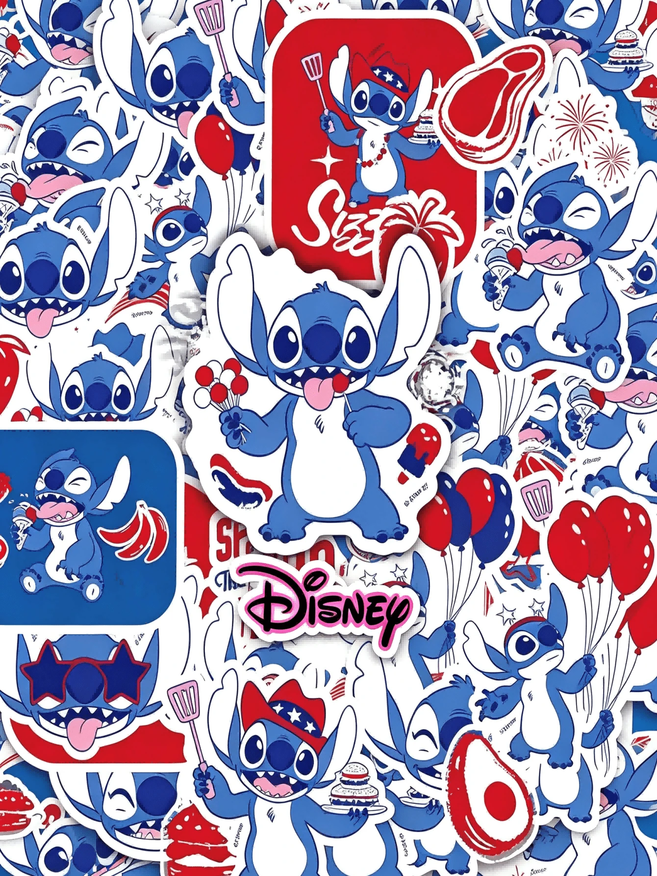 Disney 50pcs Graffiti Cartoon Art Cool Stickers Pack, Halloween Christmas Decoration, Suitable For Adult Luggage, Water Bottle, DIY Notebook, Computer, Skateboard, Party Gift - Multicolor - View 1