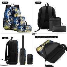 Football Player 2D Print 3 Pieces Set, Large Capacity Backpack With Crossbody Bag And Pencil Case, Side Elastic Mesh Pocket For Water Bottle, Wide Breathable Adjustable Shoulder Strap, Sports Fan Style Commute Travel Daily Storage Bag - Printed Bag - View 9