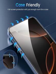 5Pcs HD Tempered Glass Film Full Coverage 9H Hardness Mobile Screen Protector Compatible With IPhone 18 Pro Max 17 Pro 16 Plus 15 14 13 12 11 Explosion-Proof And Scratch Resistant No Bubbles Smooth And Oil Repellent Layer Adsorption Easy To Install Protective Film - Clear - View 6