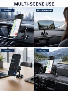 4PCS/2PCS Adhesive Magnetic Phone Mounts, Strong Magnets, Secure Hold, No Drilling, No Marks, No Surface Damage, Easy Install, To Use, Car Dashboard & Tabletop, All Smartphones, Daily Commute, Road Trip, Fall Travel, Car Accessories, - A - View 6