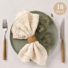 30 Pcs Sage Green Cheesecloth Napkins, 20 X 20 Inch Boho Gauze Dinner Napkins, Rustic Crinkle Cloth Napkins Bulk For Wedding Reception, Bridal Shower, Baby Shower, Birthday Party And Table Decor - Beige - View 15