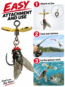 10pcs Silicone Fly Soft Lures With Propellers, Realistic Bionic Soft Bait Fishing Accessories - Multicolor - View 4