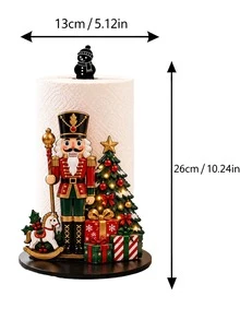 2D FLAT Christmas Decor Kitchen Paper Towel Holder (No Power Light) - Desktop Tabletop Paper Towel Rack (Combines Display And Storage Functions), Fun Nutcracker Design, Suitable For Kitchen, Bathroom, Living Room And Dining Room, Creates A Warm Christmas Atmosphere Decorative Item. (Paper Towels Not Included) - Multicolor - View 8