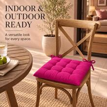 4-6 Pcs Premium Square Seat Cushion – Versatile Floor & Chair Pad For Dining, Office, And Lounge Seating Comfort - Hot Pink - View 3