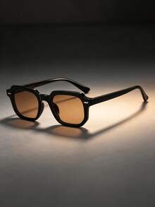 1PC Women's Casual Retro Square Small Frame Black Fashion Glasses Suitable For Daily Wear, Summer Beach, Decoration And Street Photography - Multicolor - View 5