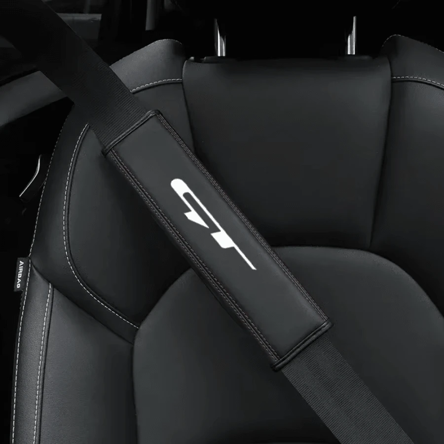 For Kia GT, 1 Unit, Cowhide Leather Car Interior Seat Belt Protective Cover, Car Accessories. - A - View 1