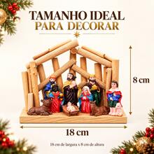 Presépio Natalino 9 Peças Sagrada Família em Resina Nascimento de Jesus Enfeite Decoração de Natal - 1PC - Visão 3