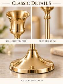 3pcs/Set Multi-Color Vintage Tall Candle Holders, Elegant Metal Long Stem Candle Holder, Wedding Table Centerpiece Decoration, Dinner Party, Home Romantic Atmosphere Room Decor Ornament (Candles Not Included), Kitchen Decorations, Candle Stick Holder, Christmas Table Decorations, Wedding Decor, Christmas Decor Home, Vintage Home Decor, House Decor, Christmas Decorations - 3-piece Set - View 11