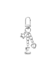 Cute Puffy Bag Charm Featuring Cutout Star And Heart Accents, Sparkling A-Z Letters, And Earphone Charm; Keychain Or Accessory For Bags And Backpacks - Multicolor - View 20