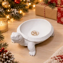 1pc Christmas White Turtle Storage Tray, Nordic Style Entryway Key Holder, Desktop Decor Ornament, Christmas Decoration, Key Storage, Coin Storage - Christmas Turtle Plate - View 4