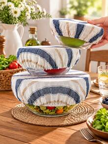 3pcs Reusable Elastic Bowl Covers/Bread Fermentation & Sourdough Starter Covers/Stretchable Cloth Covers/Suitable For Refrigerator Storage/Bread Fermentation Covers/Baking Tools - Multicolor - View 10