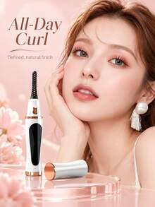 Portable Electric Eyelash Curler, Compact Rechargeable Eyelash Heating Tool For Home Use, Electric Eyelash Curler And Clamp, Rechargeable Curling And Heating Device, A Beautiful Gift For Christmas, Halloween, Valentine's Day, Mother's Day - Multicolor - View 2