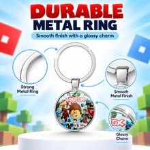 1pc Roblox Round Keychain, Minimalist Roblox Round Pendant Keychain, Game Accessory, Versatile Backpack Key Chain, Student Daily Outfit, Party Favor - Roblo Boy Keychain G - View 2