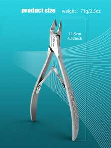Cuticle Nipper, Stainless Steel Manicure & Pedicure Tool, Precision Sharp Blade, Spring-Loaded Design, Non-Slip Textured Handle, Trims Dead Skin And Hangnails, Suitable For Home Use And Nail Salon, Nail Care Accessory - Silver - View 7