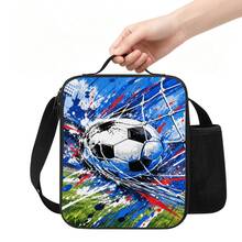 Tas Bekal Makan Siang Berinsulasi Motif Sepak Bola 2D, Tali Selempang yang Dapat Diatur, Kantong Jala Samping, Tempat Botol Minum, Kotak Bekal Portabel, Lapisan Dalam Kapasitas Besar, Isolasi Dingin dan Panas, Gaya Penggemar Olahraga, Cocok untuk Perjalanan, Piknik, Tas Penyimpanan Makanan Luar Ruangan, Tersedia Berbagai Warna - Bekal makan siang - View 5