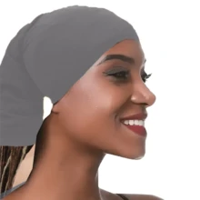 ZTZI Silky Satin Bonnet Sleep Cap - All Night Hair Wrap Slouchy Beanie For Curly Hair Protection Women And Men Pure Black - A - View 5