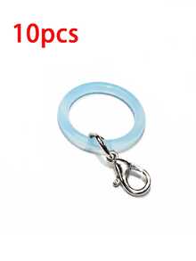 Mixed Color Jelly Silicone Ring Lobster Clasp, Macaron Color Keychain Bag Charm Umbrella Chain Connector, Random Color - A - View 11