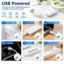USB COB Ambient Light Strip With Button Switch, Flexible Cuttable, Self-Adhesive, Warm White/Cool White, 1-5m Home Decor LED Tape,Suitable For Cabinets, Stairs, Bedrooms, Etc. - 501 COB - View 4