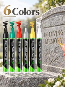 1pc Professional Stone Inscription Repair Pen, Solid Color 3mm Round Tip Touch-Up Marker, Large Capacity Waterproof & Heat-Resistant Paint Pen For Gravestones, Memorial Stones, Metal & Outdoor Surfaces - Multiple Styles - View 6