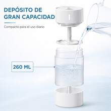 Unico Humidificador de aire de 260 ml, luz RGB con degradado de 7 colores, apagado automático, ideal para dormitorios, oficinas, plantas y hogares. Humidificador universal (blanco). - Blanco - Ver 4