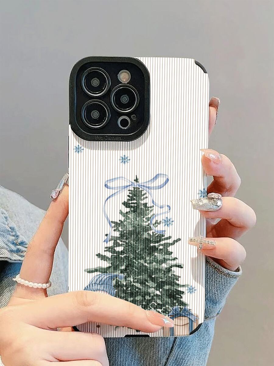 1pc New Fashion Christmas Tree Pattern Shockproof Phone Case, Essential Daily Protection, Style, Perfect Gift For Friends, Family And More, For IPhone18/IPhone17/IPhone16/16Plus/16Pro/16ProMax/IPhone15/15Plus/15Pro/15ProMax/IPhone14/14Plus/14Pro/14ProMax/IPhone13/13Pro/13ProMax/IPhone12/12Pro/12ProMax/IPhone11/IPhone11Pro/11ProMax - Multicolor - View 1