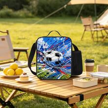 Tas Bekal Makan Siang Berinsulasi Motif Sepak Bola 2D, Tali Selempang yang Dapat Diatur, Kantong Jala Samping, Tempat Botol Minum, Kotak Bekal Portabel, Lapisan Dalam Kapasitas Besar, Isolasi Dingin dan Panas, Gaya Penggemar Olahraga, Cocok untuk Perjalanan, Piknik, Tas Penyimpanan Makanan Luar Ruangan, Tersedia Berbagai Warna - Bekal makan siang - View 6