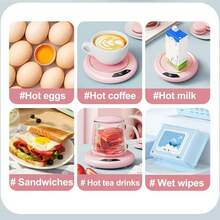 1pc Smart Constant Temperature Heating Cup Pad, Coffee Cup Heater, USB Powered, 3-Level Temperature Adjustment (55-75℃), One-Touch Start, 8-Hour Auto Shut-Off, Suitable For Heating Coffee/Milk/Eggs/Sandwiches/Tea - Multicolor - View 7