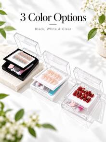 5 Packs Double-Layer Clear Nail Art Display Box - PE Dustproof Storage Case With Lid For Press-On Nails & Manicure Tools, Portable Organizer For Salon & Home (Stackable, Compact) - Multicolor - View 7