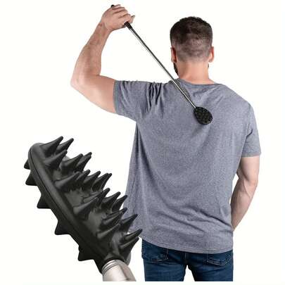 1 pieza Masajeador de espalda retráctil con diseño de cactus, mango ergonómico, alcanza fácilmente áreas difíciles de alcanzar con púas retráctiles - Unisex, material de PVC de alta resistencia, operación con una mano con longitud ajustable, herramienta portátil de masaje y rascado para hombres y mujeres, diseño retráctil antideslizante, adecuado para el hogar, la oficina, el gimnasio y los viajes, regalo de cumpleaños o Navidad, herramienta esencial de masaje en el hogar, regalo ideal de masajeador de espalda para hombres
