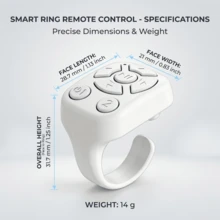 Multi-Function Ringtone Remote Control Wireless Page Turner Portable Camera Shutter For Tablet Android Rechargeable App Page Turning, 30mAh - Multicolor J6 - View 7