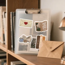 50Pcs Vintage Fall Aesthetics Scrapbook Stickers Pack Funny Autumn Book Reading Decoration Merch Fall Gifts Vinyl Waterproof Stickers For Water Bottle,Computer,Laptop,Phone,Luggage,Notebook,Fridge - Multicolor - View 9