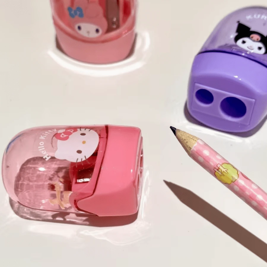 Hasbro Sanrio Themed Portable Pencil Sharpener - Cartoon Dual-Hole Design, No Battery Required, Plastic Material, Suitable For Home And Classroom Use | Fun Design | Durable Student Pencil Sharpener, Various Colors, Compact And Portable - Multicolor - View 1