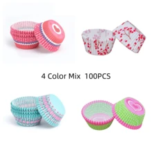 100 PCS Printed Cake Paper Cups, Muffin Baking Paper Liners, Suitable For Birthday, Valentine's Day, Christmas, Party, Daily Use - View 12
