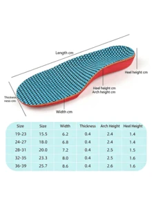 1 Pair Small Arch Support Insoles, EVA Material, Blue Spotted, Suitable For Sports Shoes, Casual Shoes, Unisex - Red - View 5