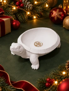 1pc Christmas White Turtle Storage Tray, Entrance Key Storage, Nordic Style Desktop Decorative Item, Christmas Decorative Item, For Key Storage And Small Change Storage - Multicolor - View 8