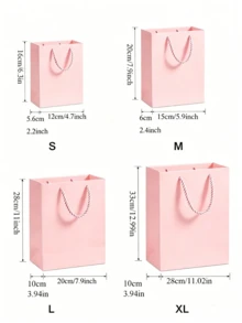 1/5pcs Pink Gift Bags, Lightweight Foldable Vertical Gift Packaging Bags, Suitable For Weddings, Retail, Parties, Birthdays, Anniversaries And Engagement Party Favors - Pink - View 4