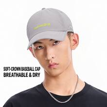 LI-NING "Wealth Blessing" Embroidered Baseball Cap, Burgundy Soft Top Breathable Casual Hat AMYW035 - 炊煙灰 - 查看 1
