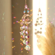 1pc Christmas Yard Garden Decor Light-Collecting Ornament Evil Eye Sun Moon Crystal Sun Catcher Wind Chime - Hanging Ornament - View 12