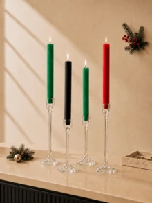 8/4 buah Lilin Taper Lurus Panjang + Pendek 25/20cm, Berbagai Warna, Dekorasi Meja Pernikahan, Dekorasi Pesta Makan Malam, Dekorasi Rumah, Penerangan Darurat, Perlengkapan Liburan - Lilin hias bertangkai panjang - View 2