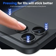 CASECOPS Black - 1Pc Camera Screen Protector Compatible With Iphone 17 Pro Max/17 Pro, Premium 9H Tempered Glass With Strong Adsorption, Case-Friendly Design For Perfect Compatibility, Anti-Scratch, Anti-Fingerprint & Anti-Dust Protection, Full Coverage Shield To Prevent Scratches And Impacts, High-Transparency Lens Cover. Stylish Durable Mobile Phone Accessories - Black - View 6