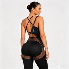 Campana, pantalones ajustados de alta calidad con efecto moldeador y realce de glúteos, para una figura esbelta y lujosa. - Negro - Ver 7