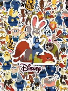 Set Stiker Disney Zootopia Judy & Nick 50pcs, Stiker Vinyl PVC Tahan Air untuk Laptop, Botol Minum, Koper, Scrapbook, dan Dekorasi DIY Casing Ponsel - MultiWarna - View 3