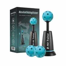 Baseball Hitting Trainer 1/3 Balls Included Auto Pop Up Hands-Free Auto Pop Up Trainer Portable Sports Tee Popper Solo Practice - Multicolor - View 12