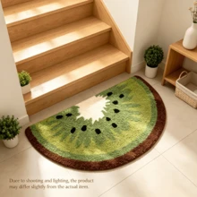 Kiwi Fruit Shaped Bath Mat, Cute Bathroom Rug, Non-Slip Washable Decorative Bathtub Mat, Shower Floor Carpet, Soft, Quick-Drying, For Bathroom Or Other Rooms, Kiwi Color - Kiwi - View 9