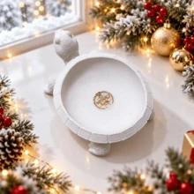 1pc Christmas White Turtle Storage Tray, Entrance Key Storage, Nordic Style Desktop Decorative Item, Christmas Decorative Item, For Key Storage And Small Change Storage - Multicolor - View 7