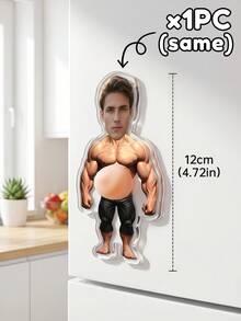 Custom "Muscular Physique" Photo Fridge Magnets - Fun Personalized Magnets Featuring Athlete Faces. These Custom Acrylic Photo Magnets Are Fun Gifts For Fitness Enthusiasts And Gym Rats - Perfect For Birthdays, Christmas Or Father's Day. - Multicolor - View 11