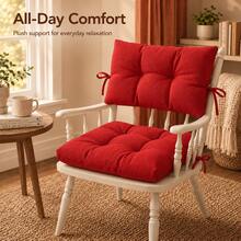1 Pc-2pcs Premium Versatile Seat Cushion – Multipurpose Pad For Dining Chairs, Floor Seating, And Armchairs - Red - View 2