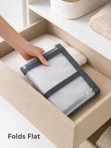 Portable Household Laundry Basket, Heavy Duty Collapsible With Handle Clothes Storage Bin, Waterproof Washable Bedroom Bathroom Dorm Storage Bucket, Easy To Carry Apartment RV Camping Laundry Bag, Space-Saving Storage Organizer Basket - Dark Grey - View 4