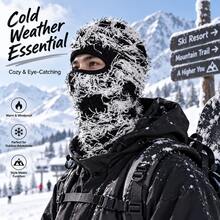 1pc Balaclava Camouflage Knit Unisex Winter Warm Knitted Hat - Multicolor - View 5